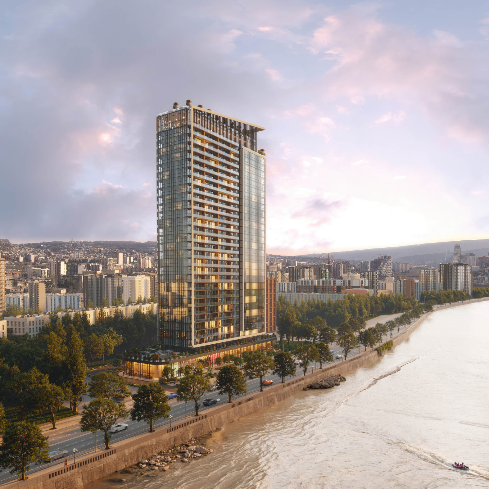 Вид на локацию Palladium Riverside и реку Мтквари, фото 4